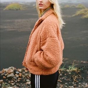 Urban Outfitters Orange Sherpa Jacket